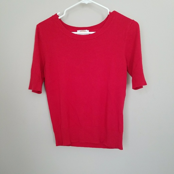 Talbots Tops - Short Sleeved Red Talbot Sweater